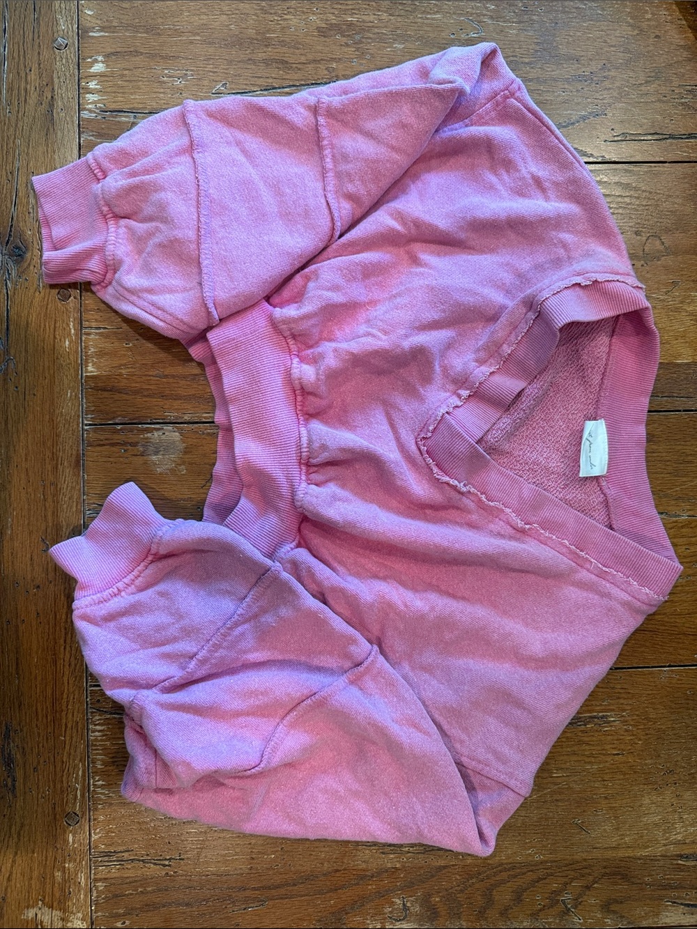 Urban Outfitters Pink Ribbed Crewneck Sweatshirt
